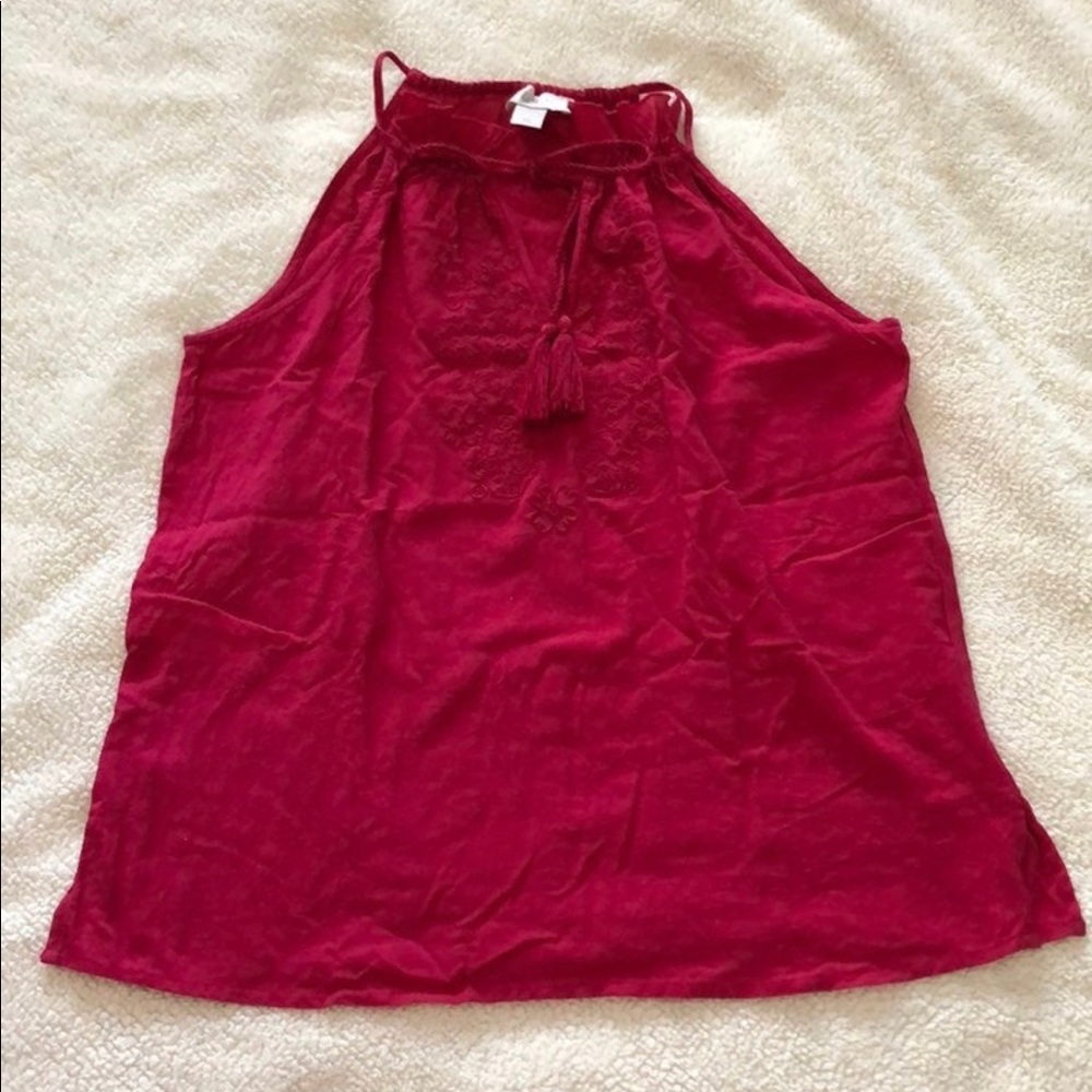 pink halted top XS embroidered minimalist